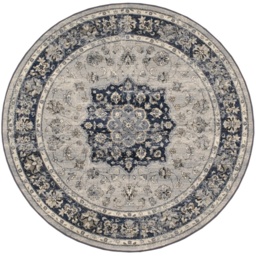 Mastercraft 057-0559/9686 Da Vinci Round Rug - Blue - 200cm Circle - thumbnail 1
