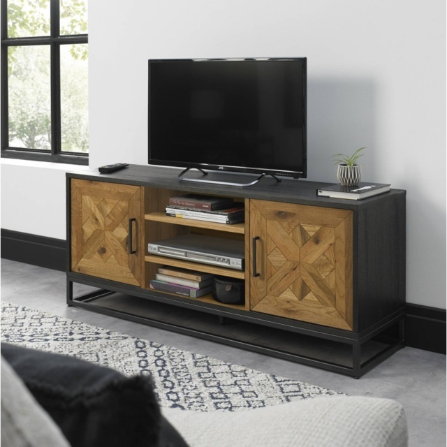 Vancouver Rustic Oak and Peppercorn Entertainment Unit - image 1