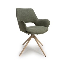 Paulie Swivel Fabric Dining Chair - Sage - thumbnail 2