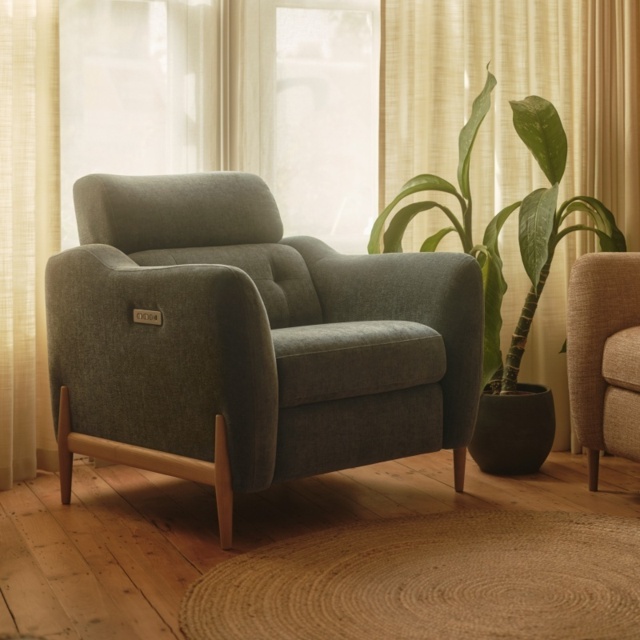 Ercol Bronte Power Recliner Chair in Fabric - Fabric Grade H5 - image 1