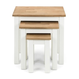 Julian Bowen Coxmoor Nest Of 3 Tables - Ivory and Oak - thumbnail 3