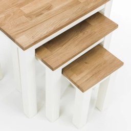 Julian Bowen Coxmoor Nest Of 3 Tables - Ivory and Oak - thumbnail 4
