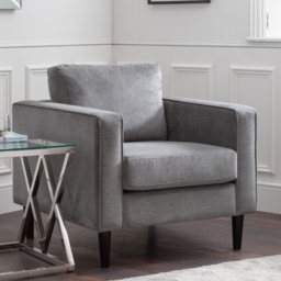 Julian Bowen Hayward Chair - Grey Chenille Fabric