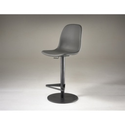 HND Zaragoza Bar Stool - Grey PU Leather - Brushed Steel - thumbnail 4