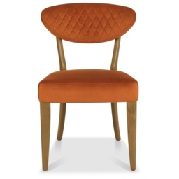 Winnipeg Rustic Oak Upholstered Dining Chair Pair With Gently Flared Backs - Mustard Velluto Velvet - thumbnail 6