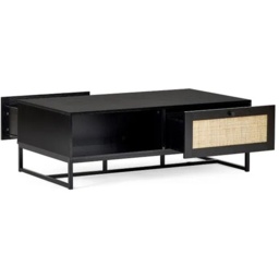 Julian Bowen Padstow Rectangular Coffee Table - Black - thumbnail 4
