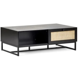 Julian Bowen Padstow Rectangular Coffee Table - Black - thumbnail 2