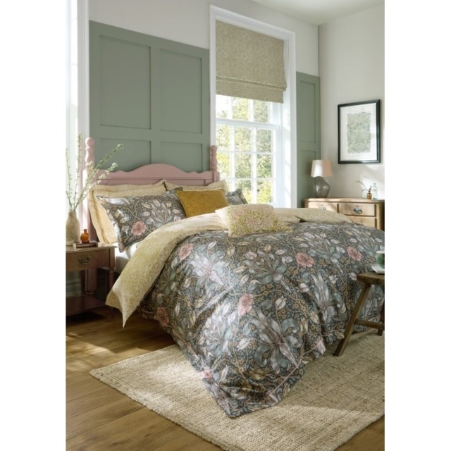 William Morris At Home Spring Thicket Duvet Set - Mineral - Super King - image 1