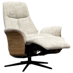 G Plan Halburg Manual Recliner Chair - Leather Grade L - Light Wood - Black Base - thumbnail 3
