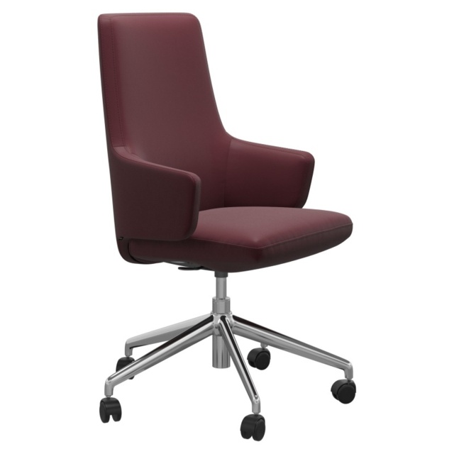 Stressless Vanilla High Back Home Office With Arms - Batick Leather - image 1