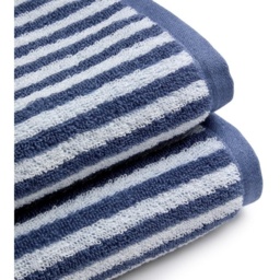 Christy Portobello Stripe Cotton Towel - Chalk Blue - Bath Sheet - thumbnail 2