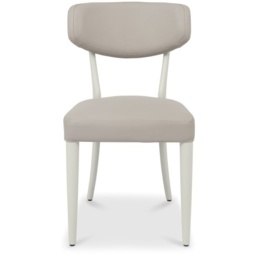 Delta Soft Grey Upholstered Back Dining Chair - Grey Bonded Leather Pair - thumbnail 4