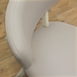 Delta Soft Grey Upholstered Back Dining Chair - Grey Bonded Leather Pair - thumbnail 2