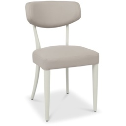 Delta Soft Grey Upholstered Back Dining Chair - Grey Bonded Leather Pair - thumbnail 3