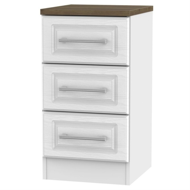 Kent 3 Drawer Locker - White Ash and Oak - image 1
