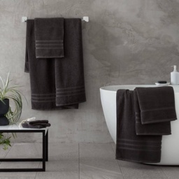 Catherine Lansfield Zero Twist Towel - Charcoal - Hand
