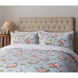 Fable Wild Rose Duvet Set - Duck Egg and Powder Pink - Single - thumbnail 2