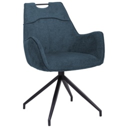 Agatha Upholstered Swivel Dining Armchair - Blue
