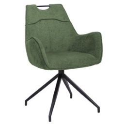 Agatha Upholstered Swivel Dining Armchair - Blue - thumbnail 3