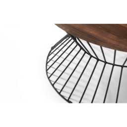 Julian Bowen Jersey Round Wire Coffee Table - Walnut - thumbnail 4