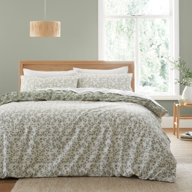 Bianca Shadow Leaves Duvet Set - Green - Single - image 1