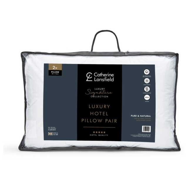 Catherine Lansfield Hotel Satin Stripe Pillow Pair - image 1