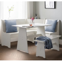 Julian Bowen Newport Corner Dining Set With Storage Bench - Surf White - thumbnail 1