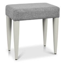 Delta Scandi Oak and Soft Grey Upholstered Stool - Lotus Grey Fabric - thumbnail 2