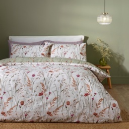 Catherine Lansfield Brushed Grasmere Floral Duvet Set - Green - Double - thumbnail 1