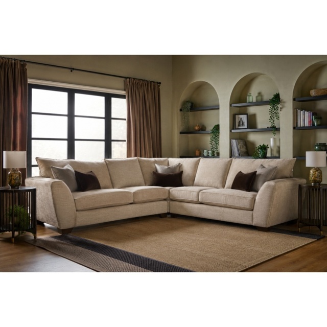 Morgan 5 Seater Corner Sofa in Fabric - Fabric Grade D - image 1