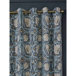 William Morris at Home Pimpernel Blackout Eyelet Curtains - Blue - W 90 x D 72 - thumbnail 2