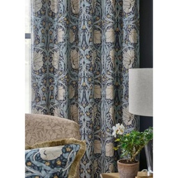 William Morris at Home Pimpernel Blackout Eyelet Curtains - Blue - W 90 x D 72 - thumbnail 3