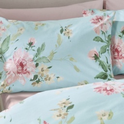 Catherine Lansfield Avebury Floral Duvet Set - Duck Egg - Single - thumbnail 2