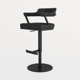 HND Firenza Bar Stool - Black Frame - Grey PU Leather - thumbnail 2