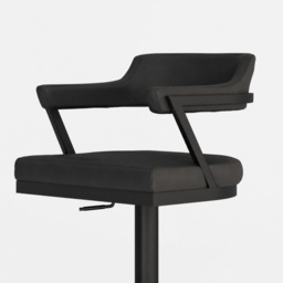 HND Firenza Bar Stool - Black Frame - Grey PU Leather - thumbnail 4