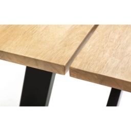 Julian Bowen 190cm Hockley Table - Black/Oak - thumbnail 6