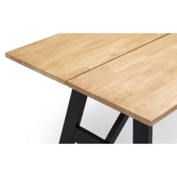Julian Bowen 190cm Hockley Table - Black/Oak - thumbnail 5
