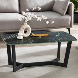 Julian Bowen Olympus Rectangular Coffee Table - Black Marble