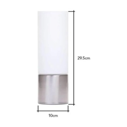 BHS Tilly Cylinder Touch Lamp - Satin Nickel/Satin Opal Glass - thumbnail 3