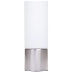 BHS Tilly Cylinder Touch Lamp - Satin Nickel/Satin Opal Glass