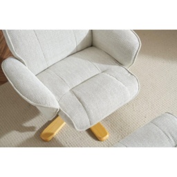 Maine Fabric Recliner Chair and Stool Set - Marzipan - thumbnail 5