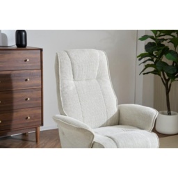 Maine Fabric Recliner Chair and Stool Set - Marzipan - thumbnail 3