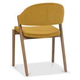 Brandon Rustic Oak Upholstered Chair Pair - Mustard Velvet - thumbnail 5