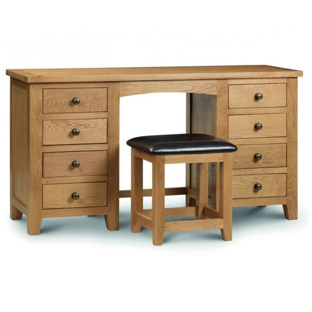 Julian Bowen Marlborough Oak Twin Pedestal Dressing Table - image 1