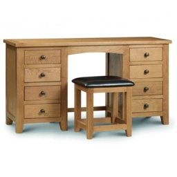 Julian Bowen Marlborough Oak Twin Pedestal Dressing Table - thumbnail 1