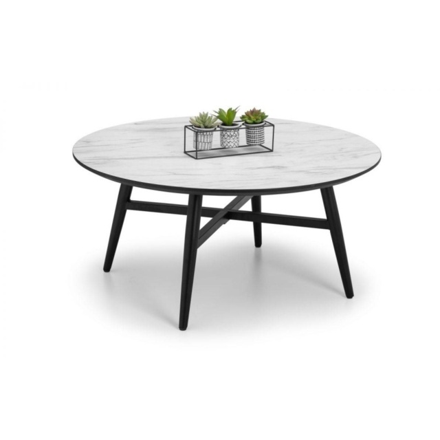 Julian Bowen Firenze Round Marble Effect Coffee Table - image 1