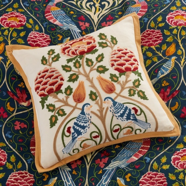 Morris and Co Seasons By May Cushion 45cm - Indigo - image 1