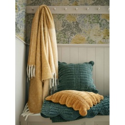 Laura Ashley Brady Scalloped Cushion - Pine Green - thumbnail 2