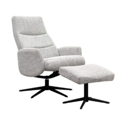 G Plan Riba Manual Recliner Chair and Stool Set - Fabric Grade B - Black Base - thumbnail 5