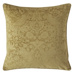 William Morris At Home Strawberry Thief Embossed Cushion 50cm - Cider - thumbnail 1
